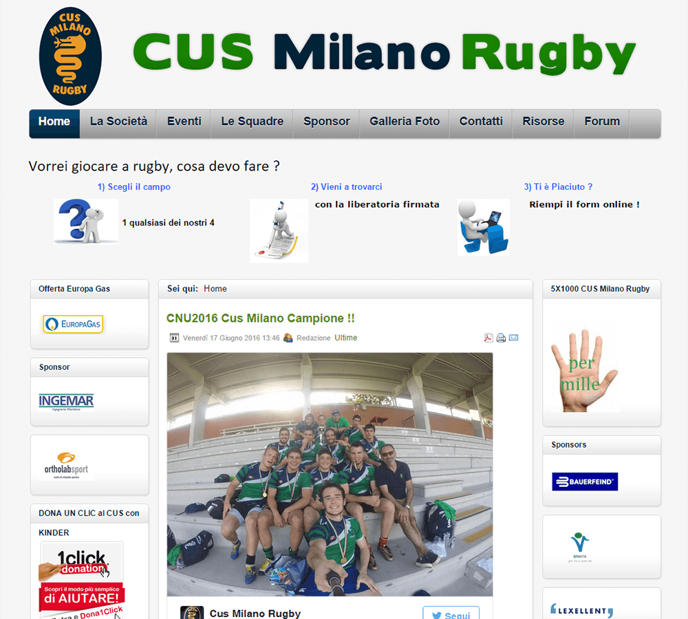 Cus Milano Rugby Home Page